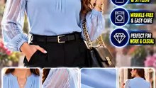 GRACE KARIN Women’s Blouses | Dressy Casual Business Tops with Lace Sleeves for Work & Outfits | Trend Pickz