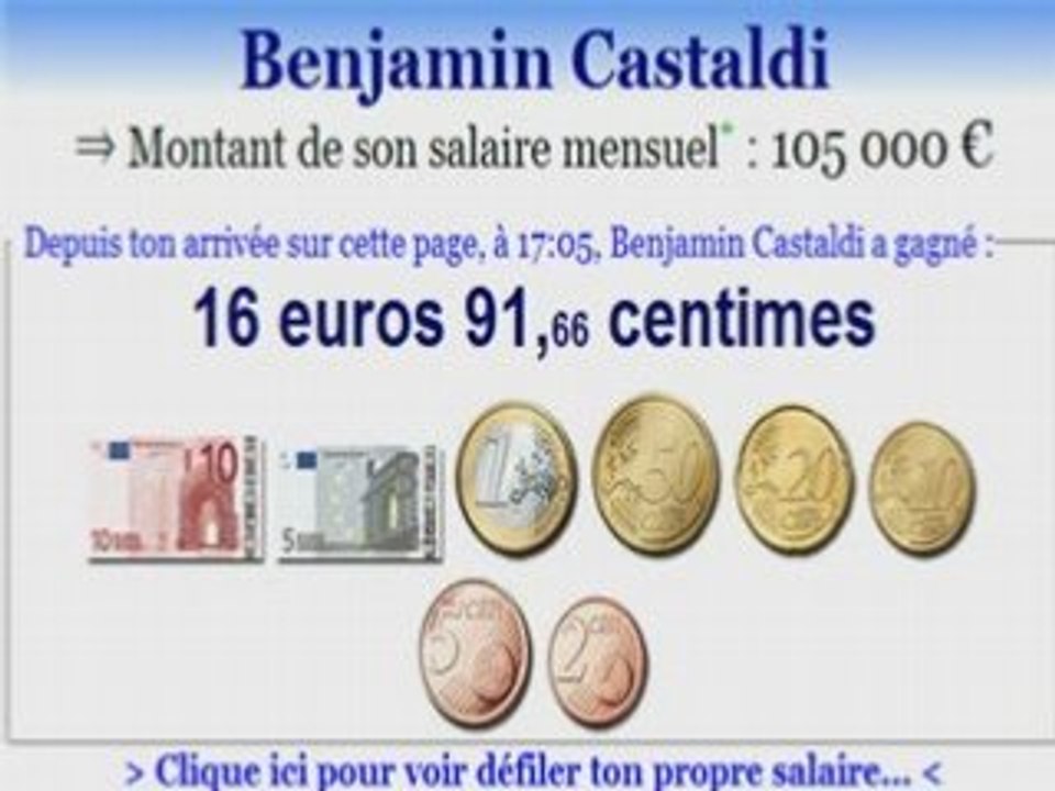 Salaire Benjamin Castaldi