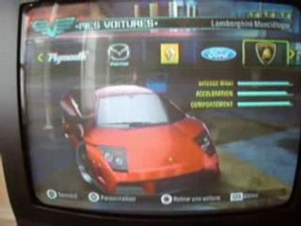 Need for speed Carbon - Mes voitures