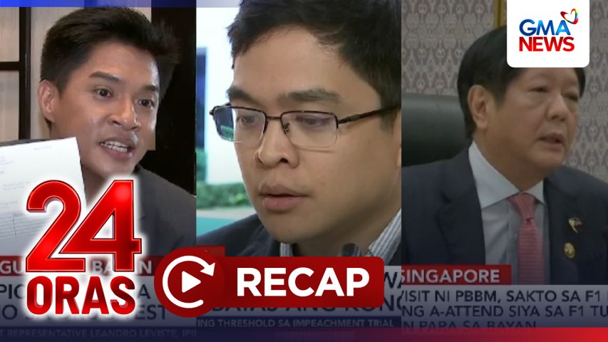 24 Oras: (Part 1) Hamon na drug test sa Vice Mayor ng Reina Mercedes; Dadalo si PBBM sa F1 race; Pagpapaaresto kay Leviste; New Sparkle stars, atbp.