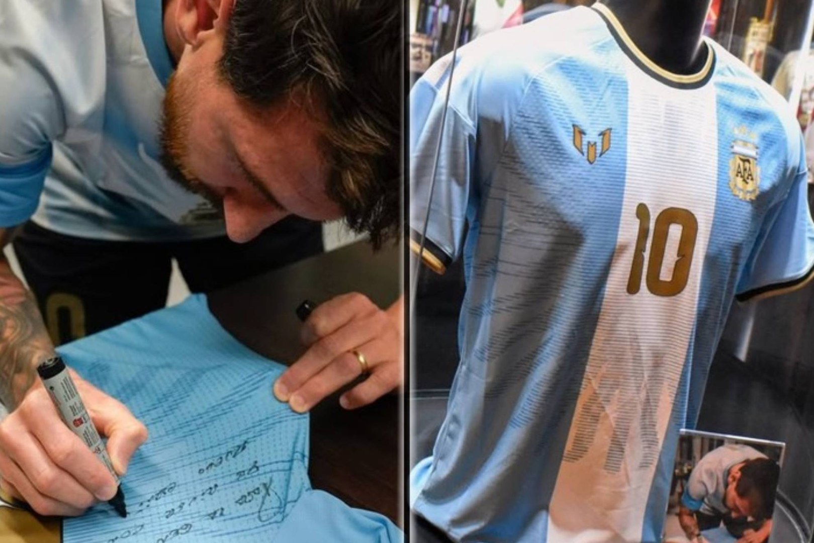 El Museo River ya tiene la camiseta de Messi firmada por el 10