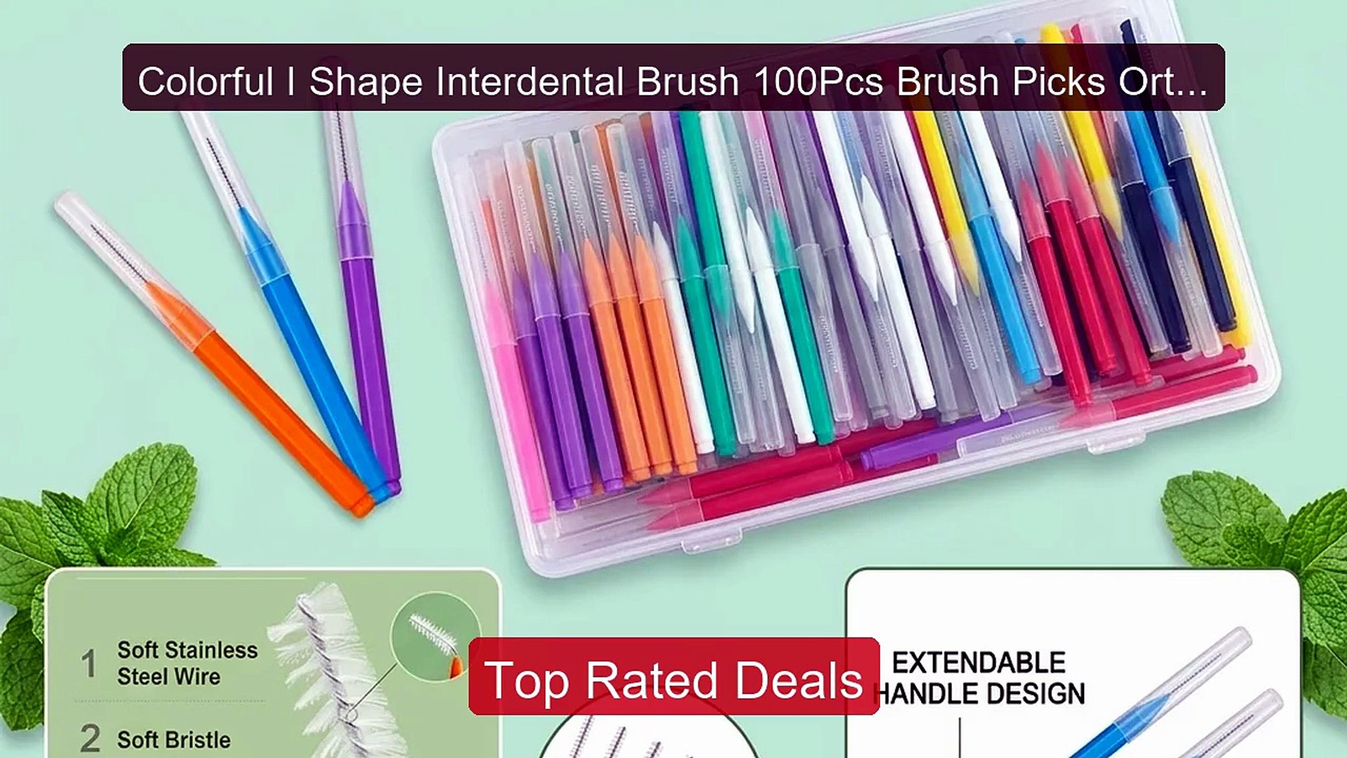 Colorful I Shape Interdental Brush 100Pcs Brush Picks Orthodontic