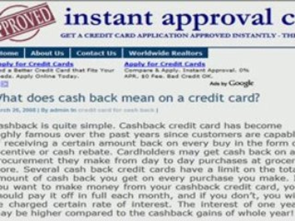 Cash Back Credit Card Deals - Apply Today