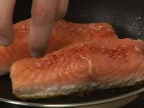 Pavé de saumon à l'unilatérale et haricots verts