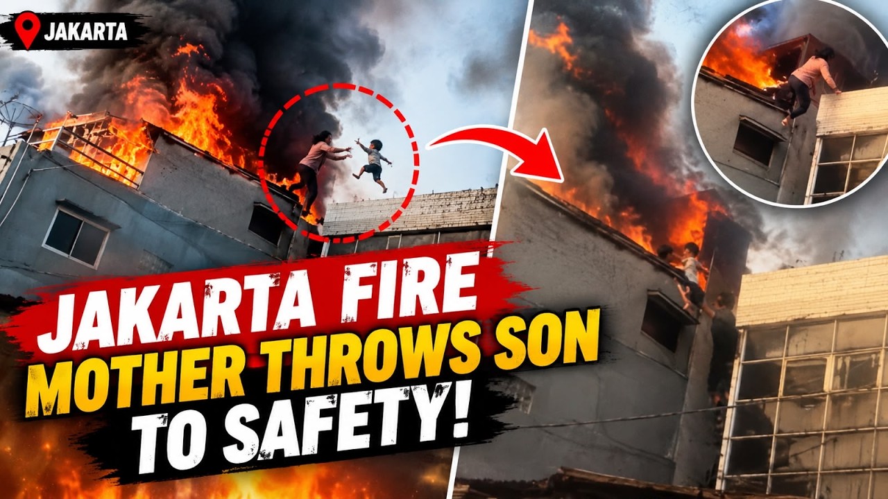 Indonesia | Jakarta Fire: Mother THROWS SON From Rooftop to Escape Restaurant Blaze | World News