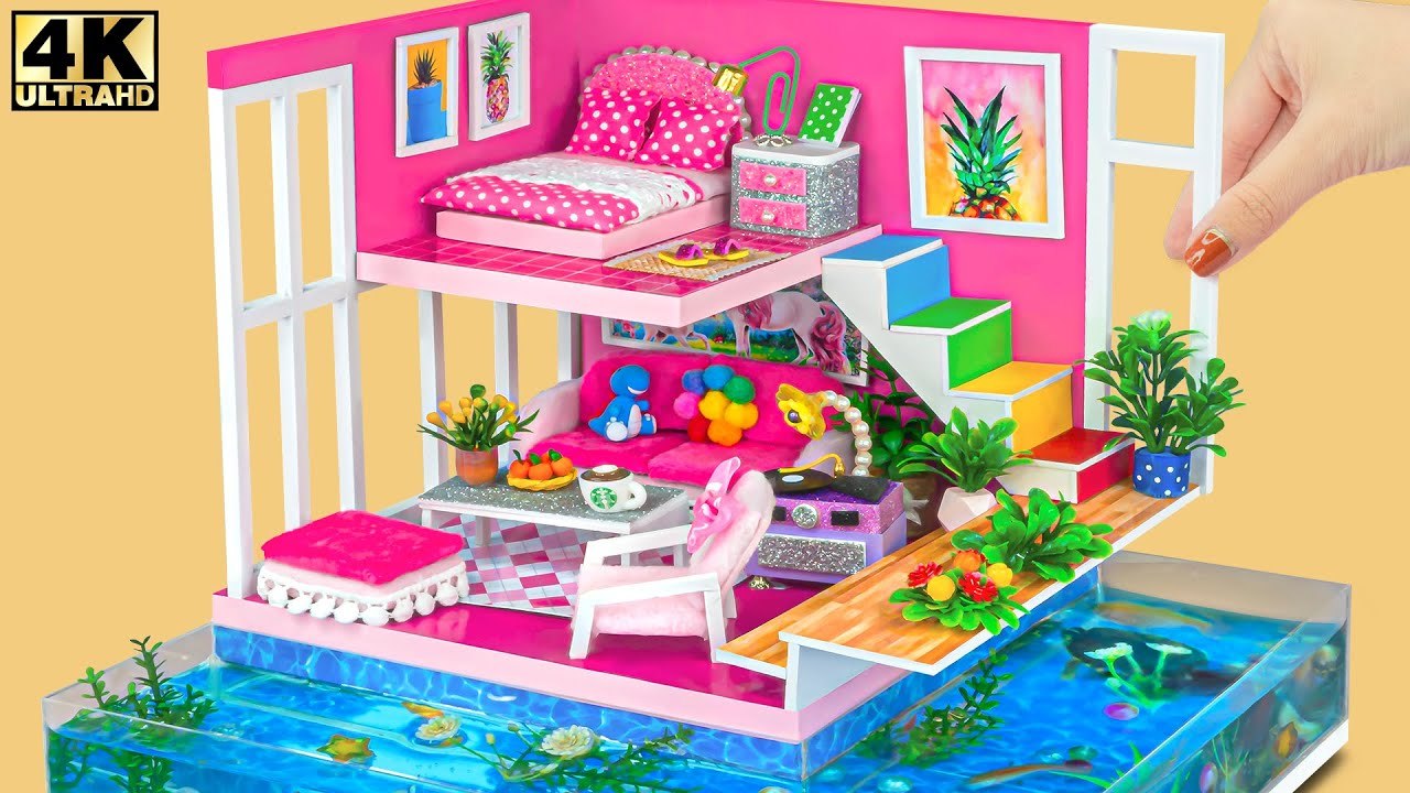 Build Miniature Two Floor House with Aquarium Around for Pet ️ DIY ...