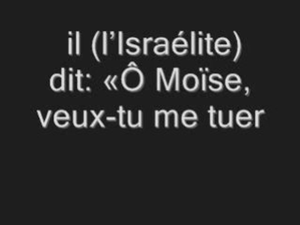 Moise commis un meutre