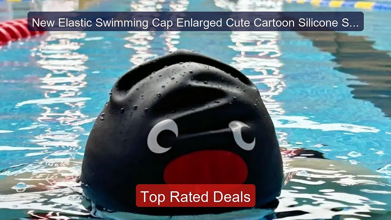 New Elastic Swimming Cap Enlarged Cute Cartoon Silicone Swimmi ...