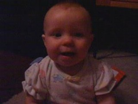 8 month old baby plays Peek a Boo and laughing