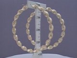 10K Gold 8mm Twisted Dia-Cut Huge Hoop Earrings 3 3/4 Inch