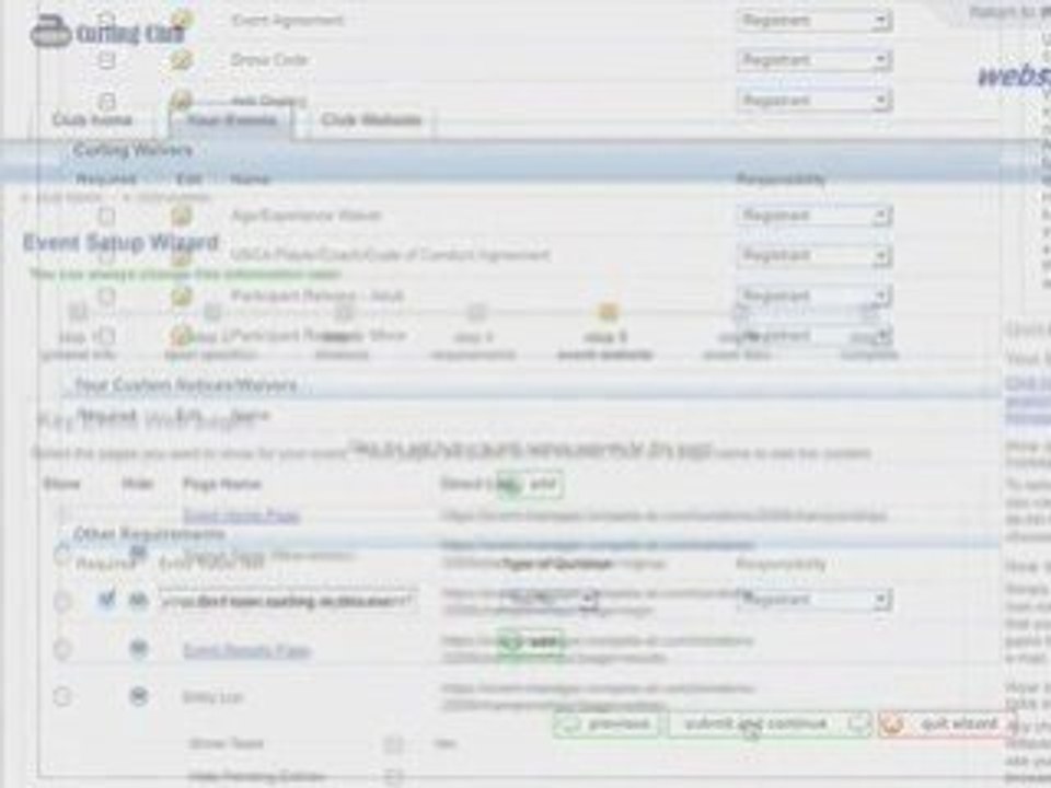 Online event registration software for Curling Clubs