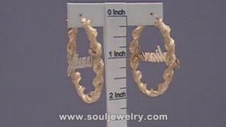 10K Personalized Iced Out Name 6mm Twisted Hoop Earrings 2 