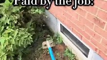 Paid by job vs hr😭🤝 #landscape #landscaping #comedy #shorts
