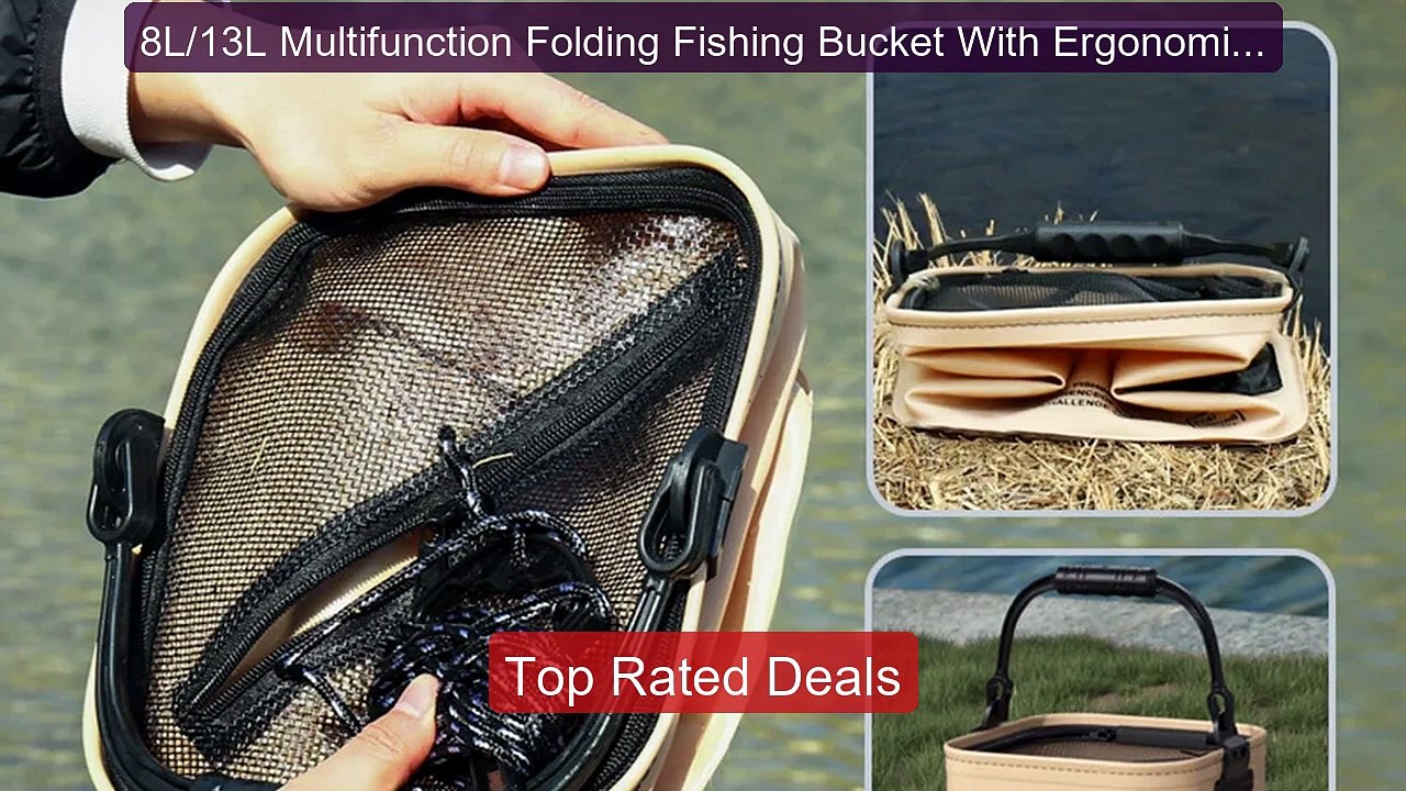 8L/13L Multifunction Folding Fishing Bucket With Ergonomic Han ...