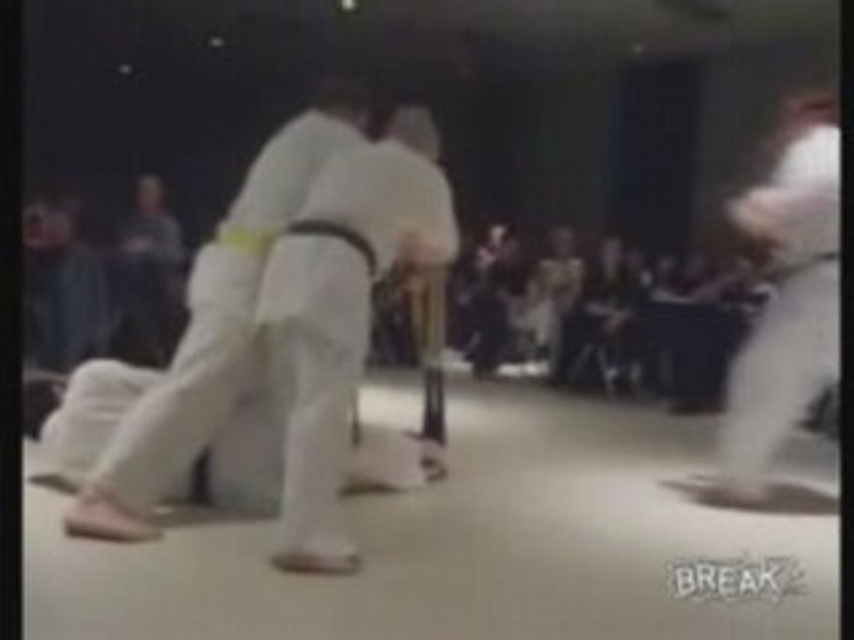 Karate Instructor Kicks Two Bats In Half
