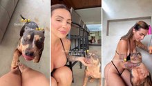 Karol Rosalin zeigt ihre Hündin vor und nach dem Baden und begeistert mit süßem Video