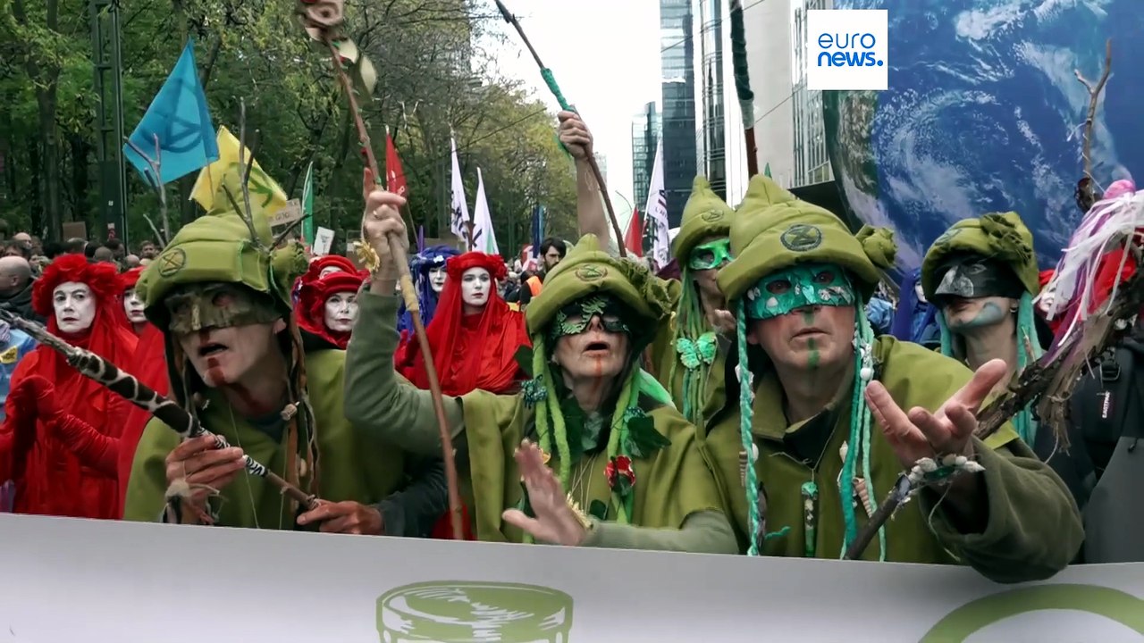 Demo in Brüssel: Zehntausende fordern mehr Klimaschutz