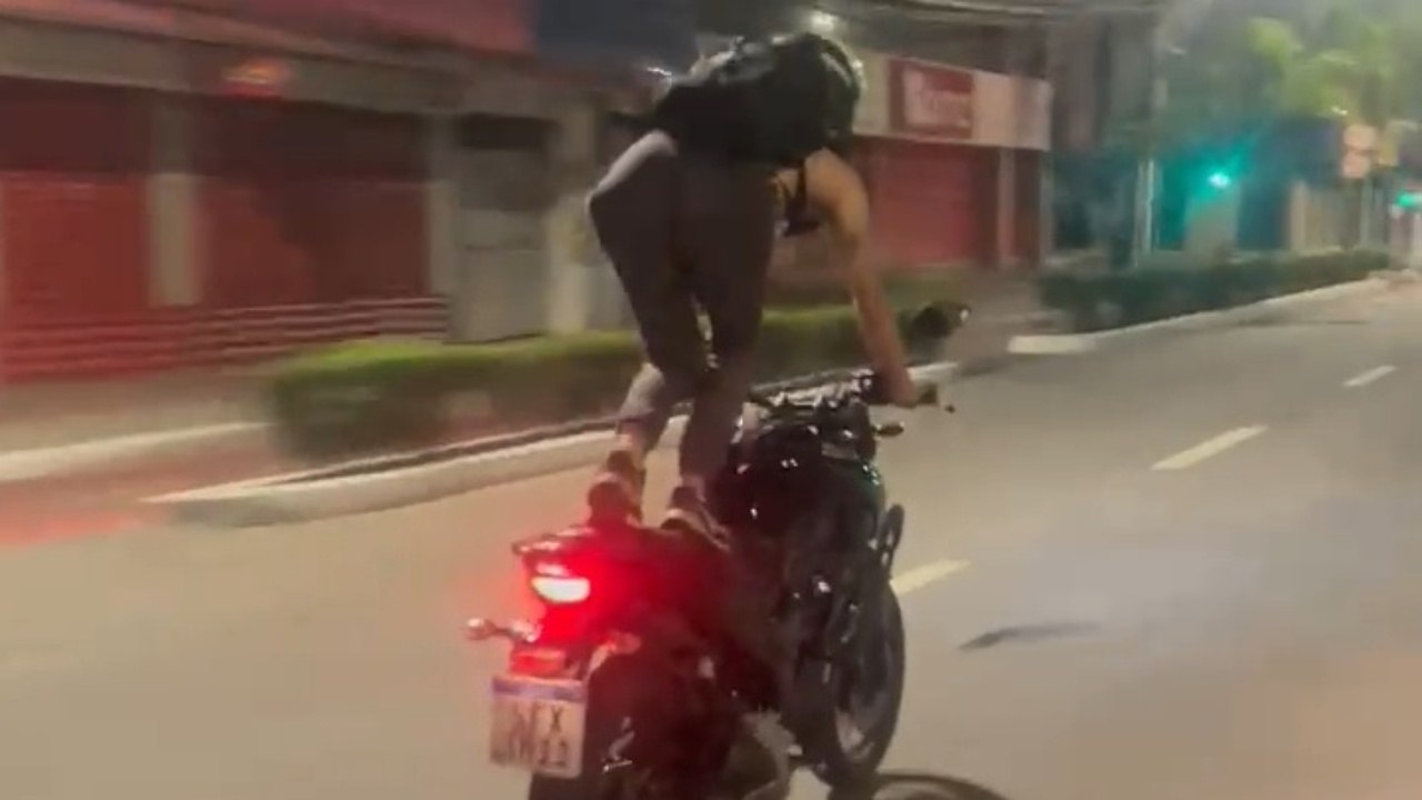 Boy Tries Bike Stunt At Night And Loses Control On Pothole