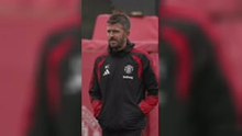 Under fire Carrick leads United training