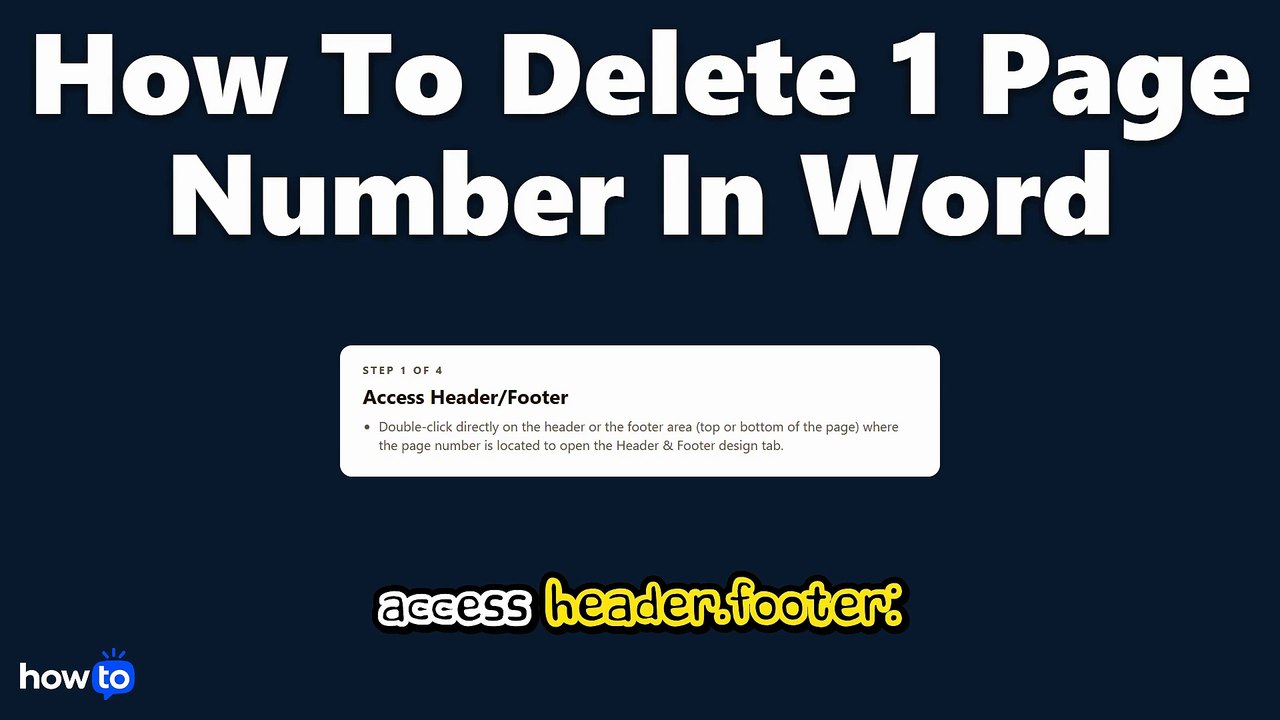 How to delete 1 page number in word (Step by Step) - video Dailymotion