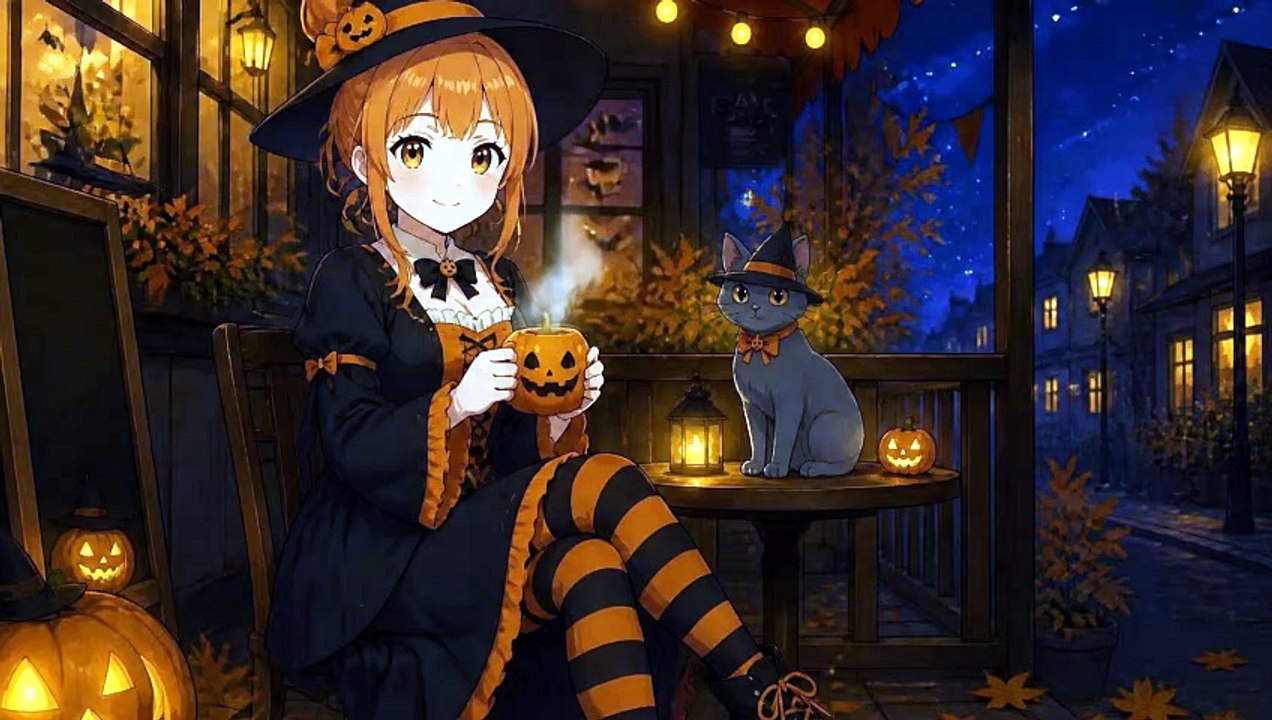 Halloween Night | A Small-Town American Cafe Lit by Jack-o'-Lanterns ...