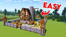 Minecraft Medieval Farm Base Tutorial: Build a Survival House, Garden & Wall