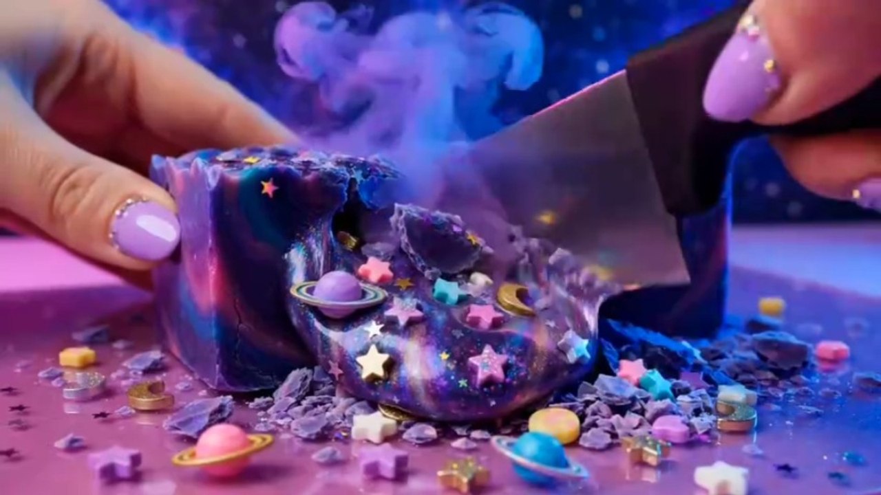 🌌 Galaxy Soap Cutting ASMR Crunchy, Sparkly & Satisfying Sounds ...