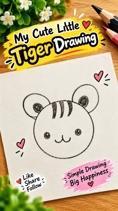 🥰 Easy Drawing for Beginners | Cute Tiger Face - video Dailymotion