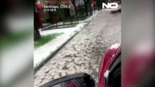 Burzowy chaos w Santiago: grad, powodzie i awarie prądu paraliżują stolicę Chile