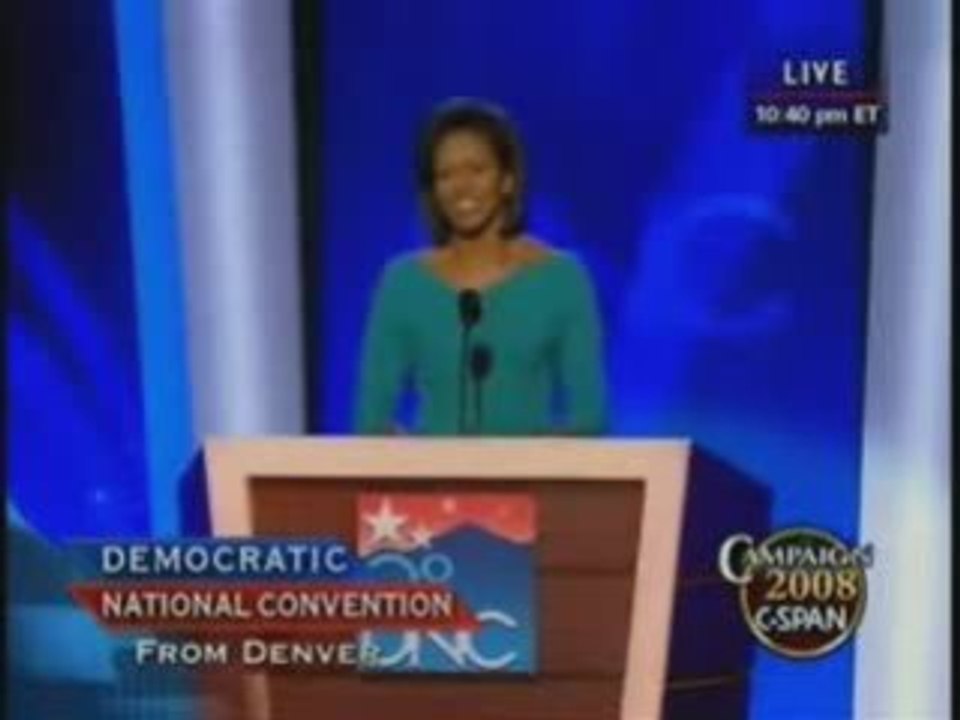 Michelle Obama Speech At The 2008 DNC Convention 1/2