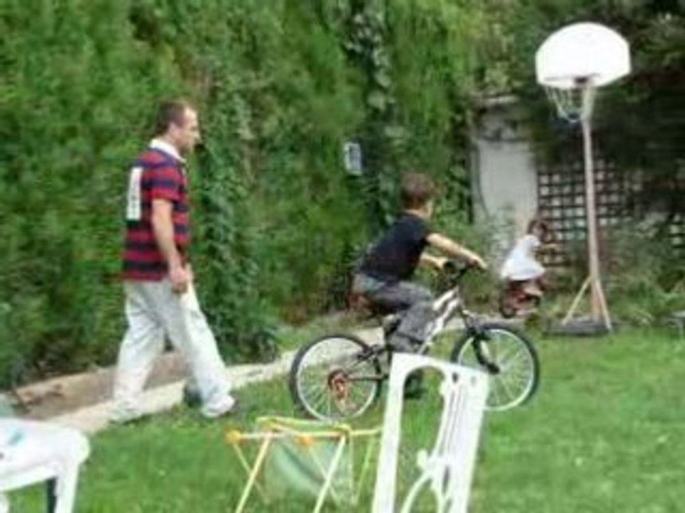Riding a bike