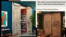 Rich Jewel Tones and Dark Wood Carved Doors: A Bold Interior Design Statement