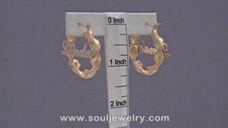 10K Personalized Name 6mm Twisted Hoop Earring 1 1/4 Inch