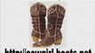 NANA Womens Boots Western Cowboy Leather Dark Brown