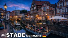 Stade, Germany at Sunset – Historic Hanseatic Town Walking Tour with Half-Timbered Houses and Old Harbour