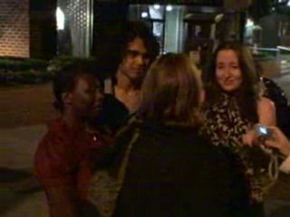Sanjaya poses with fans outside Branch in NYC