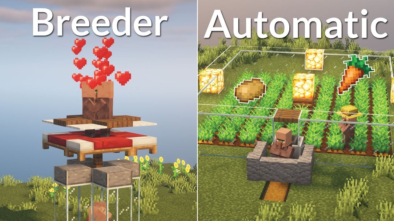 Minecraft Starter Farms: Villager Breeder, Crop Farm, Cobblestone ...