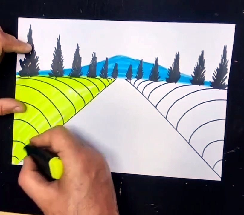 Beautiful Green Rood Drawing with Pencil ️🌿 | Easy Landscape Sketch ...