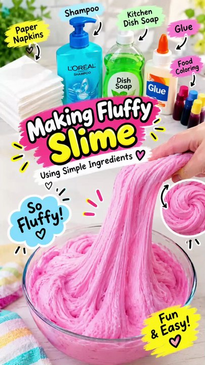 DIY Fluffy Pink Slime Experiment | Mixing Everyday Supplies - video ...