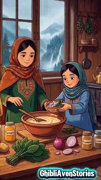 Enjoy tasty Pakoras in rainy day between mountains beauty | Ghibli ASMR ...