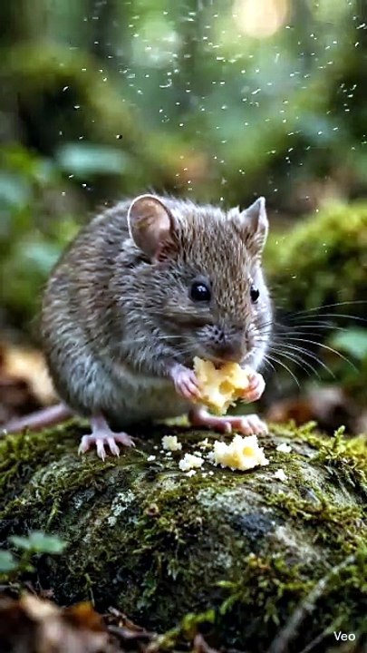 Tiny Mouse Eating Cheese - Monster Steals It, Then Mouse Transforms ...