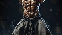 Girafa com uma musculatura humana hipertrofiada