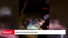 Irmağa atlayan kişi kurtarıldı