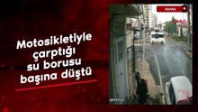 Adana'da motosikletiyle çarptığı su borusu başına düştü