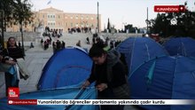 Yunanistan'da öğrenciler parlamento yakınında çadır kurdu