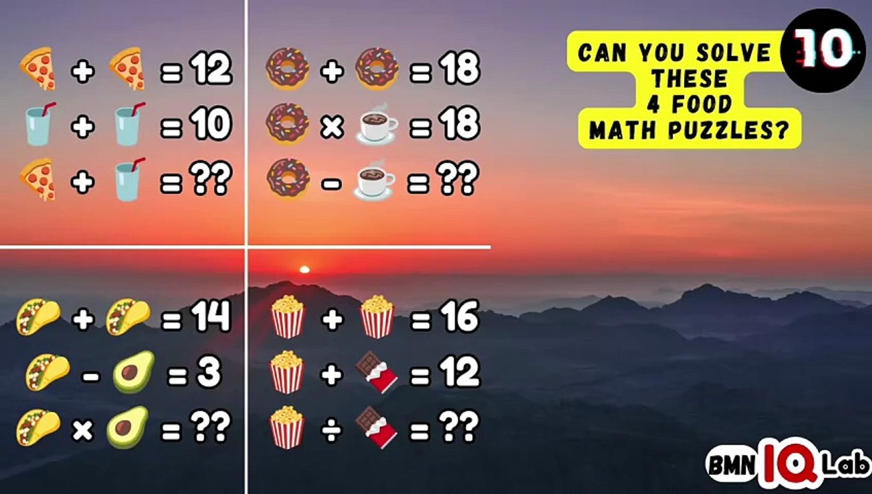 #SmartPeopleOnly ️😒 Can You Solve These 4 Food Math Puzzles? 😋 - video ...