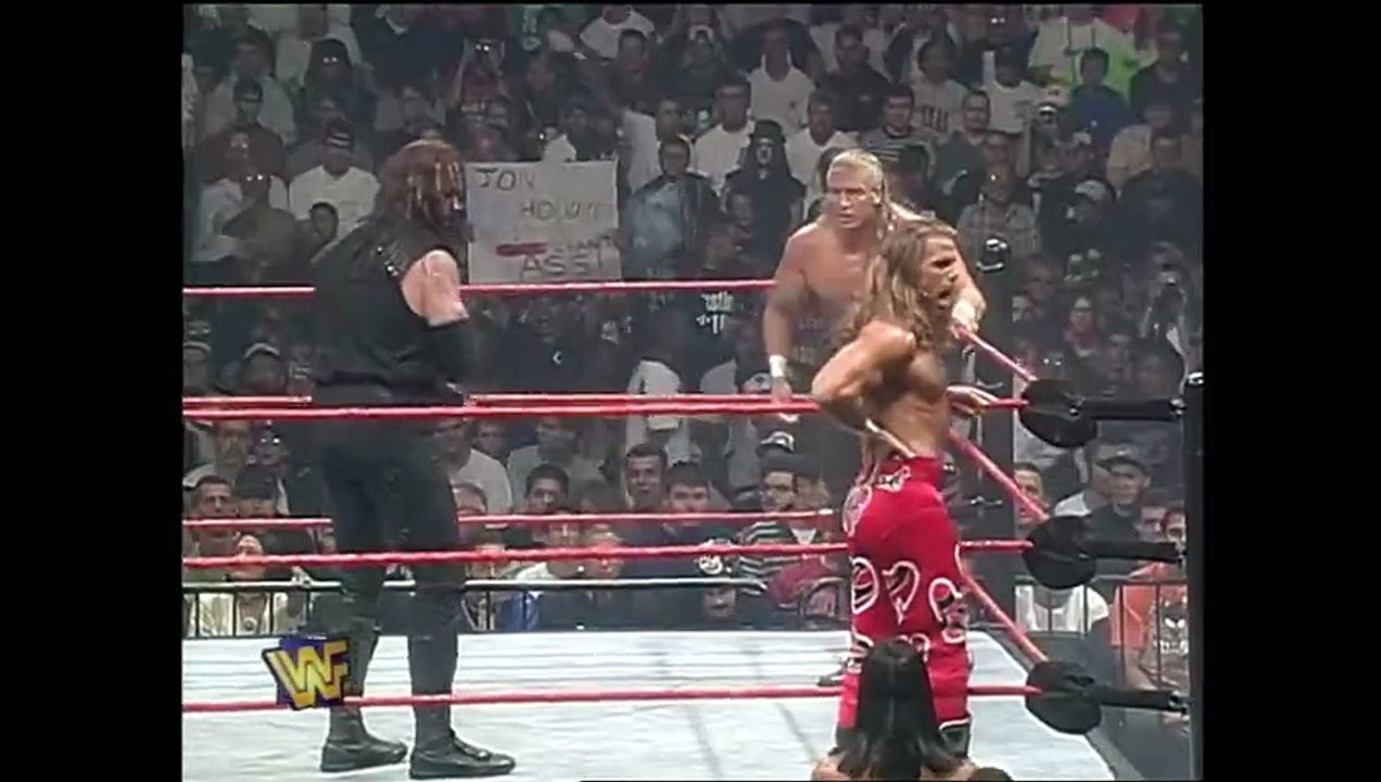 WWF Raw 08.18.1997 - Mankind & The Undertaker vs. Triple H & Shawn ...