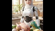 AI Chef Making Crispy Roasted Whole Chicken Feast