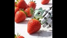 AI Chef Making Creamy Strawberry Cheesecake