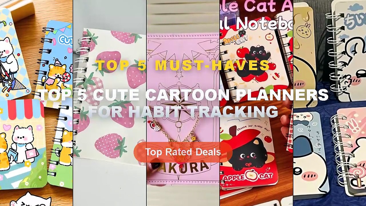 Cheap & Best Top 5 Cute Cartoon Planners For Habit Tracking Unboxing ...
